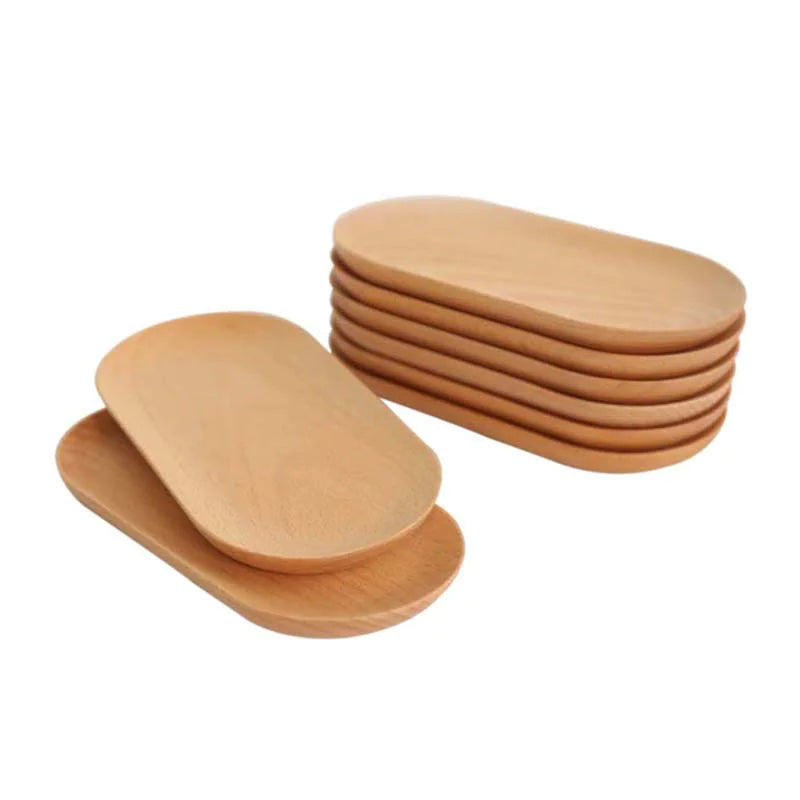 Japanese Solid Wood Oval Tray