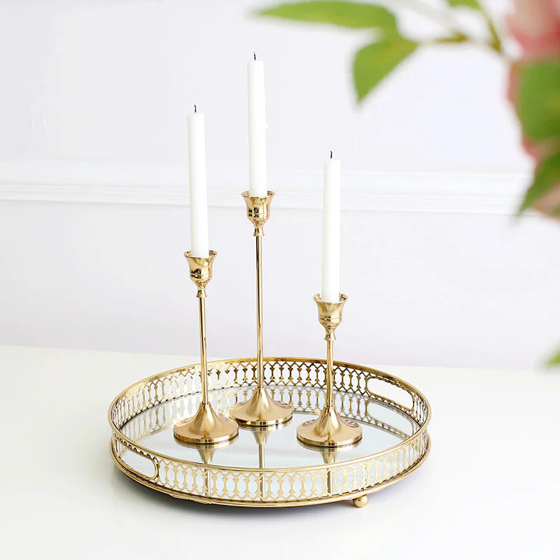 Elegant Vintage Gold Candle Holder