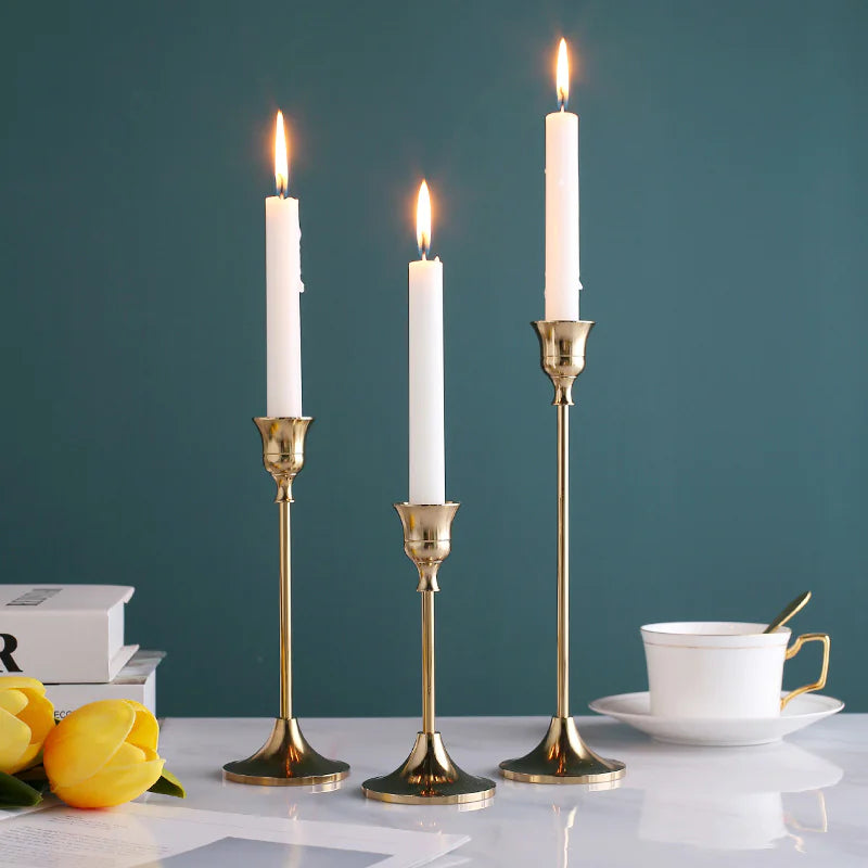 Elegant Vintage Gold Candle Holder