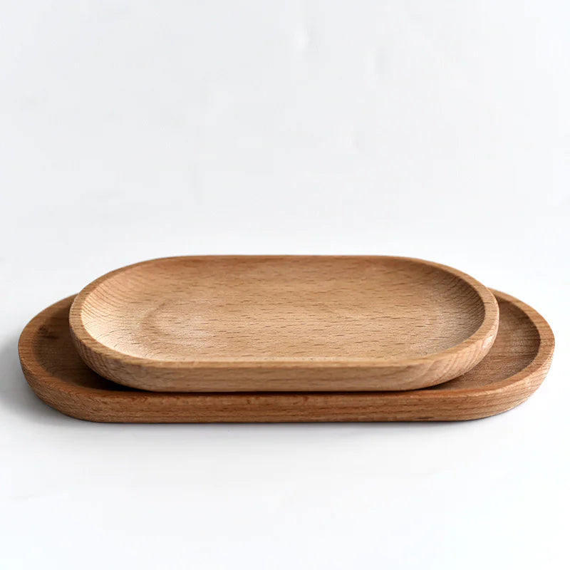 Japanese Solid Wood Oval Tray